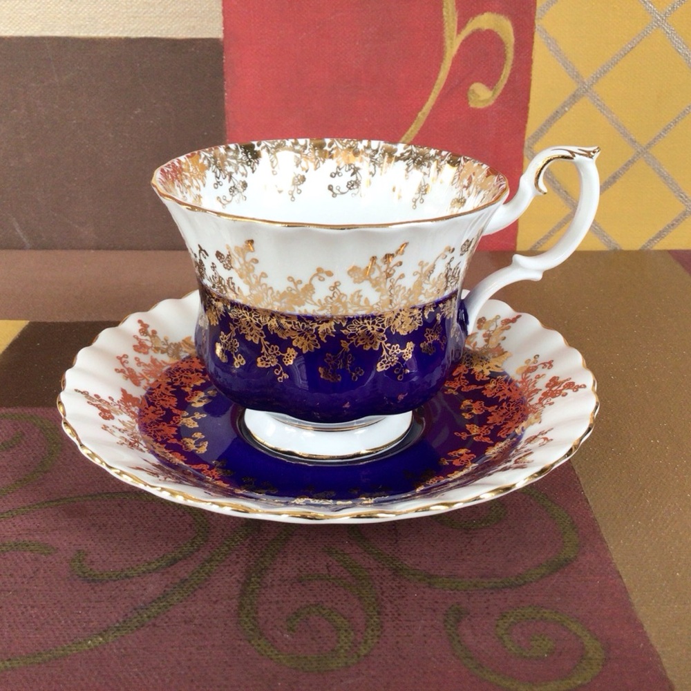 Royal Albert Regal Series Blue Teacup And Saucer